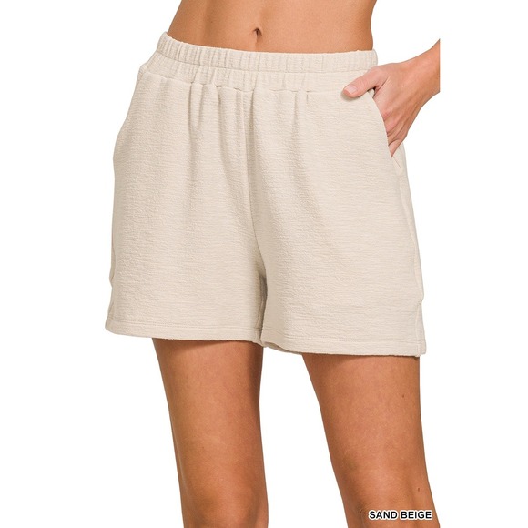 Zenana Outfitters Pants - Zenana Cotton Slub Short Pants Womens Medium Sand Beige NWT Casual